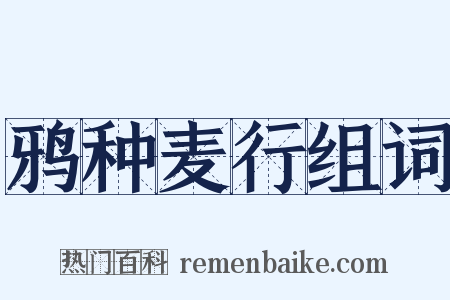 鸦种麦行组词是什么意思的图片